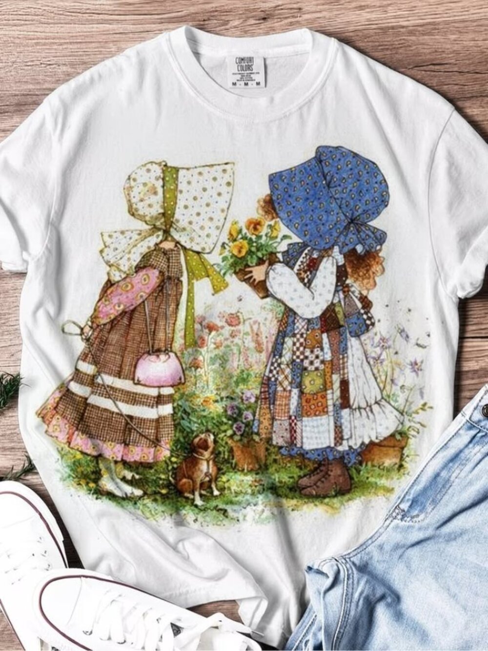 Ladies White HOLLY HOBBIE T-shirt Size Medium